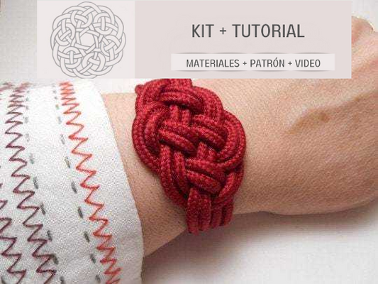 kit con tutorial materiales para hacer pulsera marinera de macramé. Raquel Jiménez Artesanía