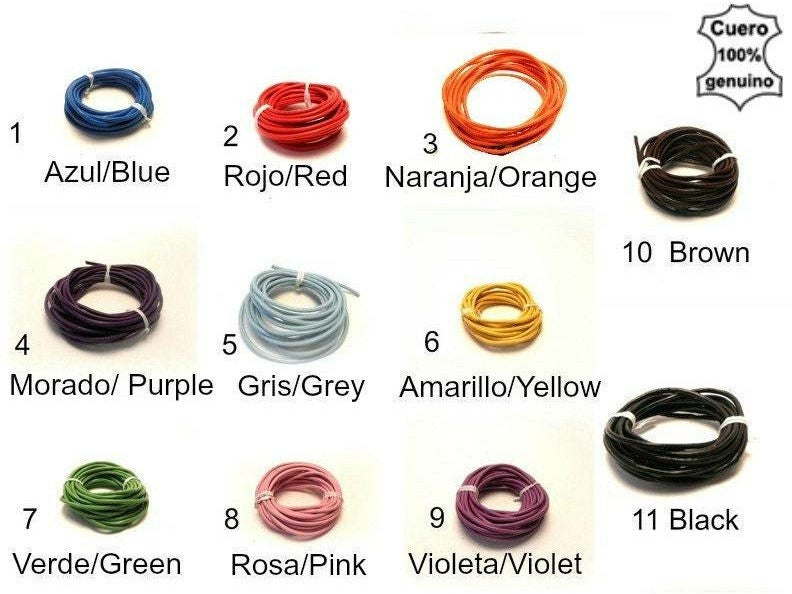 muestrario colores para pulseras de cuero