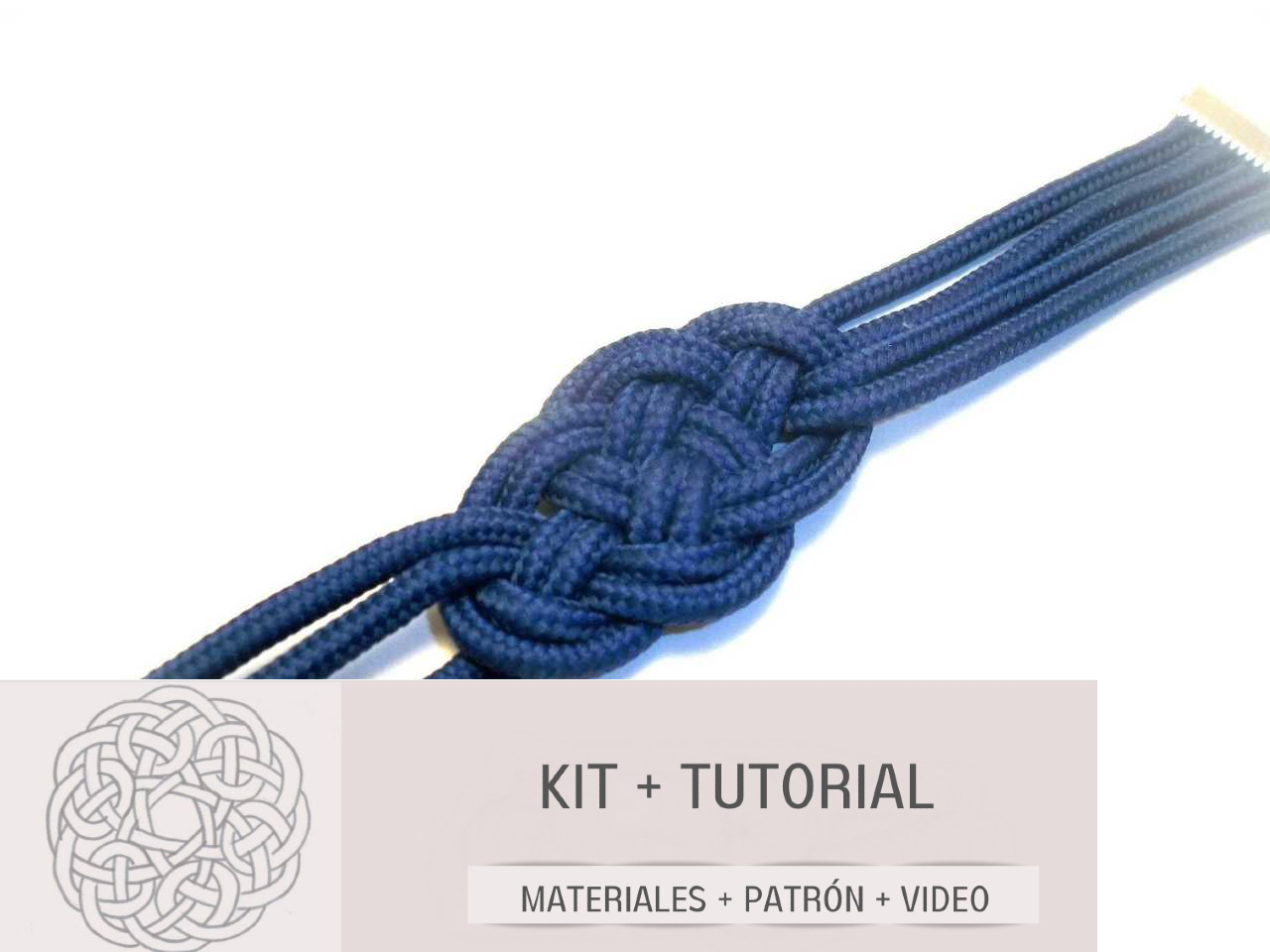 kit con tutorial materiales para hacer pulsera marinera de macramé. Raquel Jiménez Artesanía