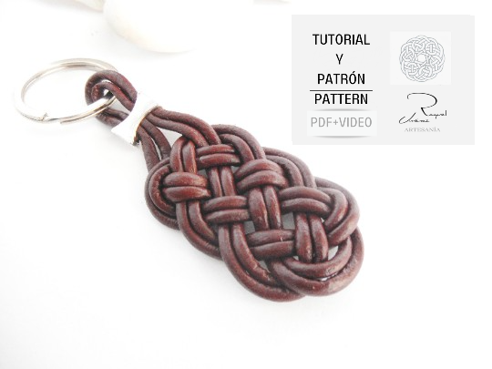 Step by step tutorial with pattern for macrame keychain knots – Raquel  Jiménez Artesanía